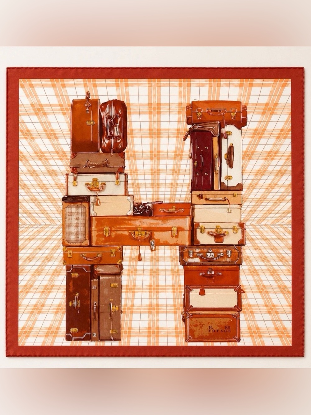 NWOT Hermes travel inspired 16”x16” Silk Scarf